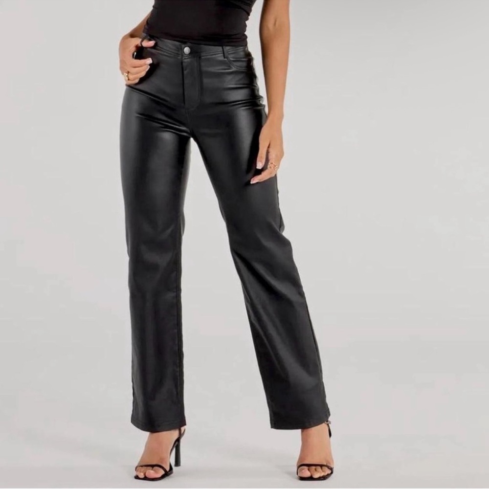 Hollister Black Faux Leather Pants